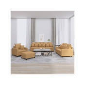 4-dijelni set sofa s jastucima smedi baršunasti