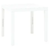 Vidaxl Vrtna miza bela 78x78x72 cm plastika
