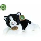 Rappa Eco-friendly plišasta mačka, ležeča, belo-črno, 16 cm