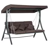 Homestar Vrtna gugalnica klop za 3 osebe 198x118x168 cm rjava