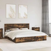 Krevet s od storage s uzglavljem Dimljeni hrast 180 x 200 cm