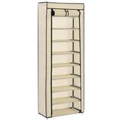 Vidaxl Omarica za čevlje s pokrivalom krem 57x29x162 cm blago