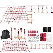 Homestar Set slackline za otroke 1000x300x180 cm rdeča