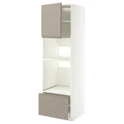 METOD / MAXIMERA Visoki element za ugradb uredaje, bijela/Upplöv mat tamnobež, 60x60x200 cm