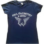 Paul McCartney Wings Logo Navy Blue S Ženske Majica