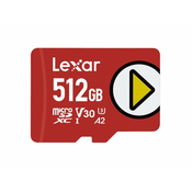 Lexar 512GB PLAY microSDXC UHS-I kartice, 150 MB/s branje C10 A2 V30 U3