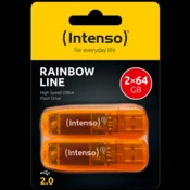 INTENSO USB Flash drive Hi-Speed USB 2.0 USB2.0-64GB/Rainbow, 64GB, Rainbow Line, 2 komada