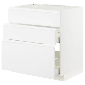 METOD / MAXIMERA Pod.el.za gr.plocu/ug.asp.s fiokom, bela/Voxtorp matirano bela, 80x60 cm