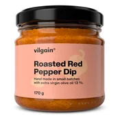 Dip iz pražene rdeče paprike –? paprika z ekstra deviškim oljčnim oljem, z dodatkom sončničnih semen in svežega česna za najboljši okus, blago začinjena, brez konzervansov