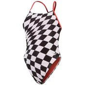 Speedo womens allover digital tie back chequered flag m - uk34