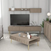 Hanah Home Set TV komoda i klub sto Lyon 3, 4 komada, Braon