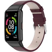 GS Usnjen pašček za Huawei Band 6, bordo