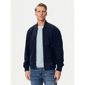 BOSS Usnjena jakna Jonorve 50562519 Mornarsko modra Regular Fit