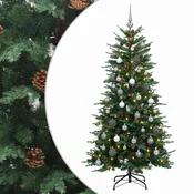 Vidaxl Umetna božična jelka z bučko 120 cm 150 LED Toplo bela