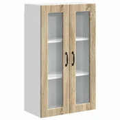 Vidaxl Stenski stekleni omarica PORTO Sonoma hrast 60 x 31 x 100 cm