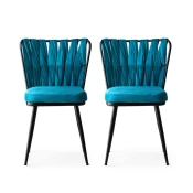 Hanah Home Kusakli 228 V2 Stolica, 2 komada, Plava