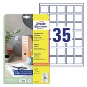 Avery-Zweckform nalepke za QR-kode Avery-Zweckform L7120-25, 35 x 35 mm, bele barve, trajne, 875 kosov