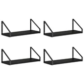 vidaXL Stenske police 4 kos Črni hrast 40 x 16 x 15,5 cm