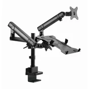 GEMBIRD MA-DA3-02 Podesivi stoni drzac za monitor, 17-32, 2x8kg + nosac za laptop