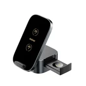 DUDAO 3v1 A11Pro+ 15W induktivni polnilnik za telefon, pametno uro in slušalke - črne barve