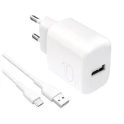 Puro PROLITE 10W USB-A polnilnik + kabel USB-A/USB-C 1.2m, bel