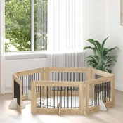 Vrata za pse s postoljem 6 pcs Hrast sonoma 100 x 60 cm