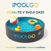 IPoolGo okrogli bazen 3,7 m x 1,2 m | Siva Barva | s tlačilko, črpalko s peščenim filtrom in stopnicami | Vaša Brezskrbna Poletna Oaza!