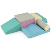 7-delni gradniki iz pene, mehka igrala - pastelne barve