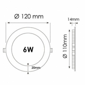 LED vgradni panel 6W 6000K 540lm IP20 + napajalnik črn