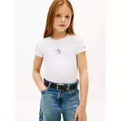 TOMMY HILFIGER Majica  mornarska / rdeča / transparentna / bela