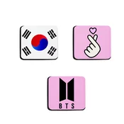 Podmetaci za caše BTS i Koreja, 3 komada, Višebojni