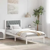 Krevetna konstrukcija s uzglavljem Svijetlo siva 90 x 200 cm