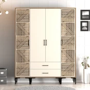 Hanah Home Kumsal PTP Walnut Garderober, Krem