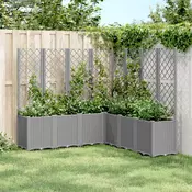 Vrtna sadilica s rešetkom svjetlosiva 160 x 160 x 140 cm PP