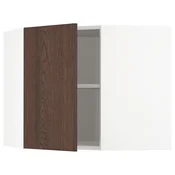 METOD Ugaoni zidni element s policama, bela/Sinarp smeda, 68x60 cm