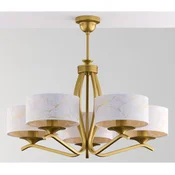 Jupiter 2110 - Luster na štapu KASZMIR 5xE27/15W/230V bijela/zlatna/dekor mramora