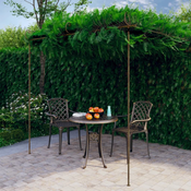Vrtna pergola antikna smeda 3 x 3 x 2,5 m željezna
