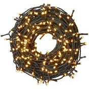 Svetlobna LED-veriga 1000 LED-diod topla bela zeleni kabel s časovnikom