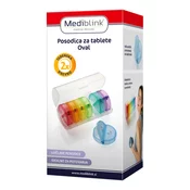 Mediblink Tedenska posodica za tablete oval M018, 1 posodica