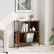 Vidaxl Knjižna omara dimljeni hrast 72x28x77,5 cm inženirski les