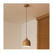 Duolla - Viseci luster na sajli IRONLINE 1xE27/15W/230V O 17 cm, bež