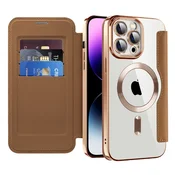 Etui SmartMag Book z Magsafe tehnologijo in RFID denarnico za iPhone 14 Pro Max - brown