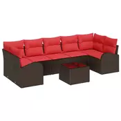 Sjedeca garnitura za vrt Smeda i crvena 55 x 55 x 37 cm