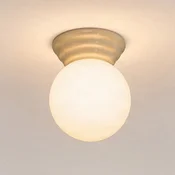 SOLLUX LIGHTING Stropna svetilka Zori, bež/opala, O 16 cm, keramika/steklo, IP44 - Kopalnica - Sodobni - opalen, bež
