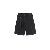 Cropp - Denim kratke hlače z učinkom pranja - črna