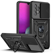 Silikonski ovitek Armor Ring z zaščito kamere za Samsung Galaxy S23 FE - črn
