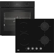 Beko BBSE17350BD Ugradni set, Rerna, Kombinovana ugradna ploca, Staklokeramicka, Crna