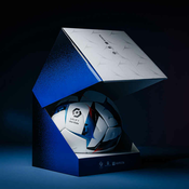 Nogometna lopta Uber Eats Ligue 1 Official Match Ball 2022 s kutijom plava