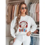 Bluza damska oversize z nadrukiem LALA VIBE biała Dstreet