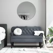 Vidaxl vidaXL Klop z naslonjalom temno siva 119,5x64,5x75 cm žamet